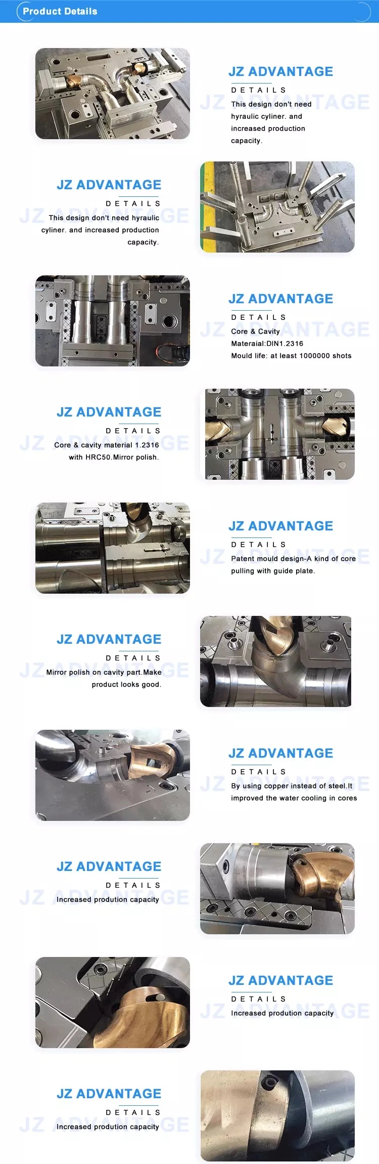 Collapsible Core Plastic Injection PVC Pipe Fitting Mould